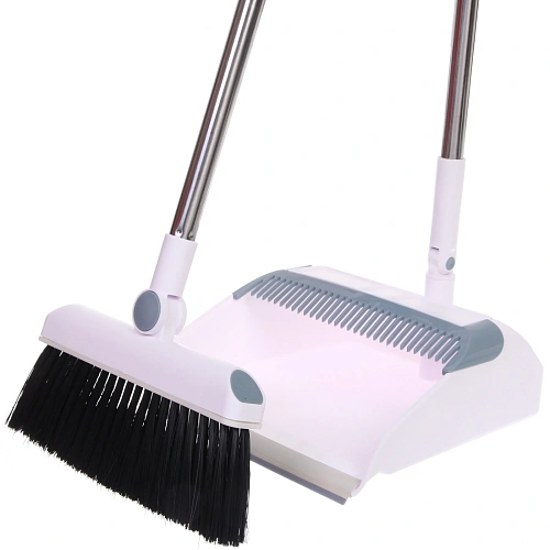 Набор для уборки, щетка для пола с совком Профи белый 8815_10