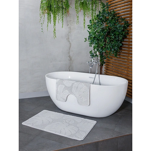 Комплект ковриков для ванной и туалета My Crystal серия Gold 60100 и 5060 светло-серый_2