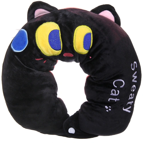 Подушка дорожная TRIP - Cutie, кот, цвет чёрный_3