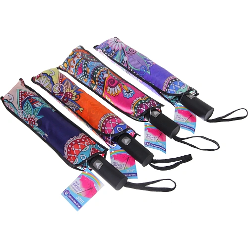 Зонт женский полуавтомат Фиора, микс 6 цветов, 8 спиц, d-100см, длина в слож виде 30см_32