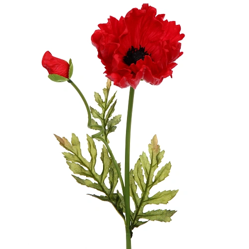 Цветок искусственный Natur 60см Мак красный_3