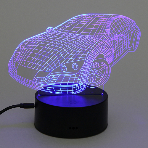 Светильник ночник 3D-Тачка на пластиковой подставке, с включателем USB_7