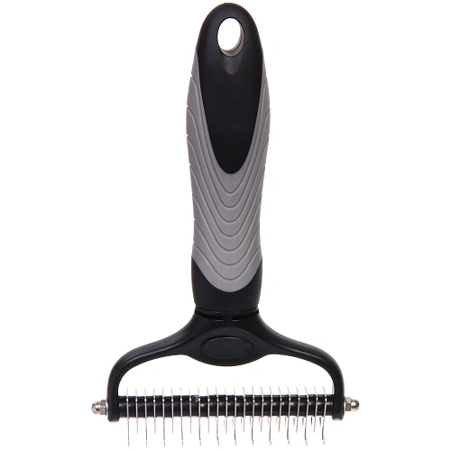 Расческа для удаления колтунов ПРЕМИУМ - МОЙ БРО, прорезиненная ручка, цвет серыйчерный, 18116см (лейбл)_6