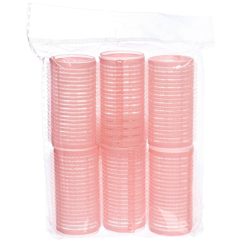 Бигуди липучки, 6шт, однотонные, коралловый, d-3см_4