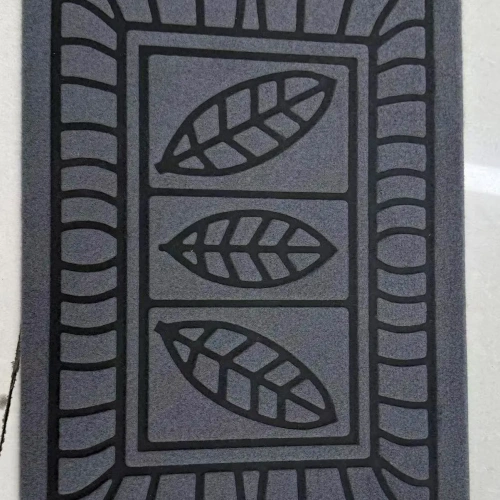 Коврик придверный 38*58см"Листья" серый