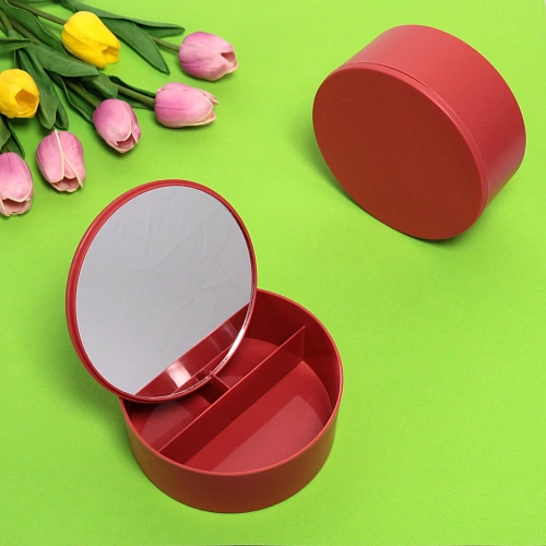 Зеркало настольное с органайзером для косметики Beauty, цвет кирпичный, 16,517см_3