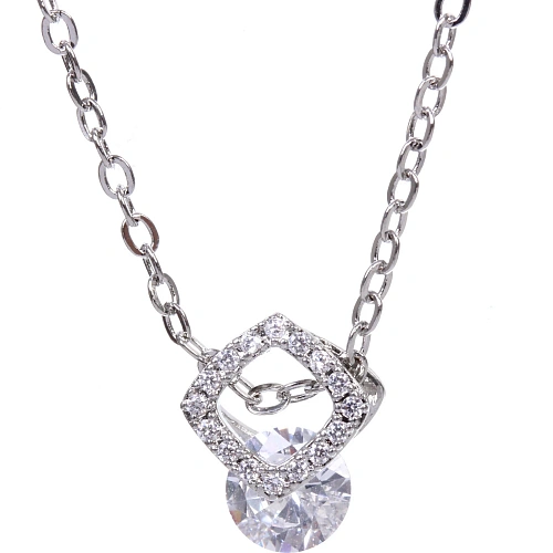 Подвеска из гиппоалергенного сплава со стразами ЭКЛАТТО, цвет серебро и золото, d-20см1см_5