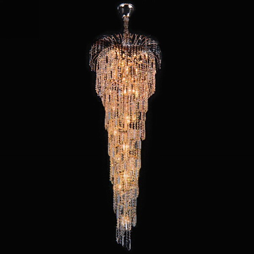 Люстра подвесная каскадная в стиле барокко "Корона" 21*40Вт 220*80см ZF-9728-21C французское золото