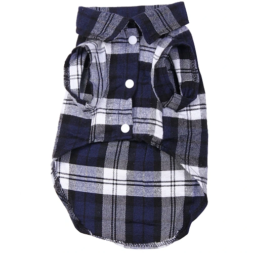 Кофта - рубашка фланелевая для мелких пород собак и кошек BRO Style, цвет синий, р M_9