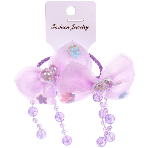 Резинки для волос детские 2шт КОНФЕТКИ, бусинки, микс 5 цветов, d-3см_4