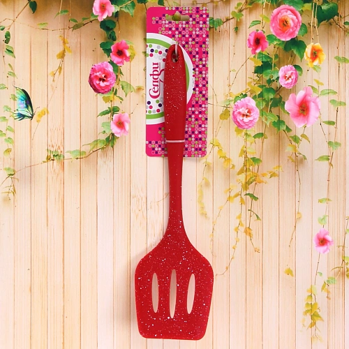 Лопатка кухонная силиконовая Bon appétit с прорезями_6