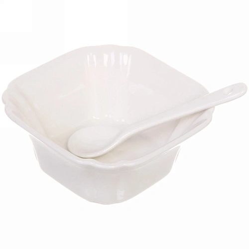 Набор соусников White magic 4шт с ложками Квадрат_3