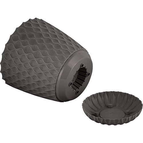 Горшок для цветов пластиковый 4,7л d-20,5см Wave с дренажной сеткой и съемным поддоном, горький шоколад_5