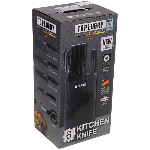 Набор ножей SHEF 6предметов (4ножа+ножницы+подставка)_8