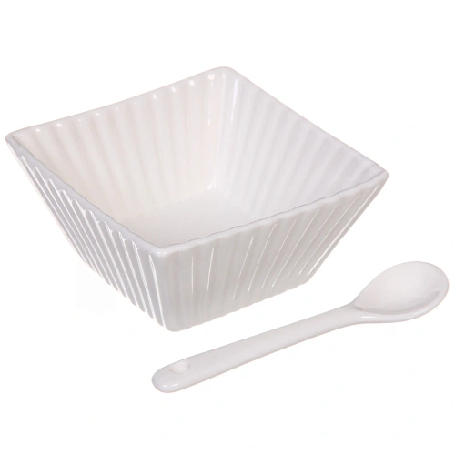 Набор соусников White magic 4шт с ложками Квадраты_5