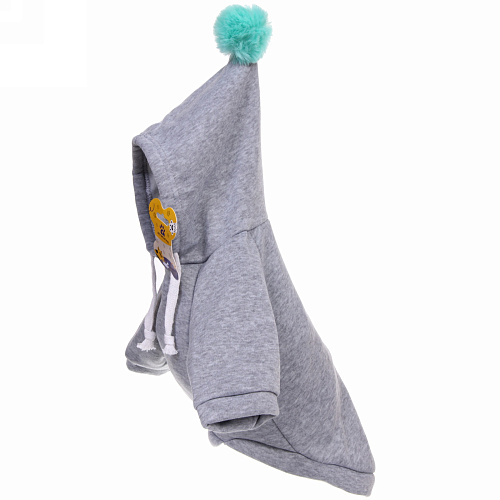 Кофта-толстовка для собаки Помпончик с капюшоном, размер XL (5640см) цвет серый Ultramarine_6