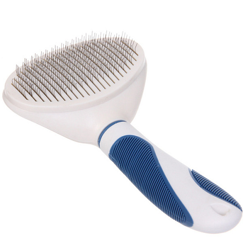 Расческа - пуходёрка для животных ЛАПУСИКИ, коллекция БРО, прорезиненная ручка, цвет белыйголубой, 115215см (блистер)_8