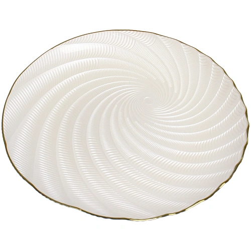 Тарелка стеклянная Фьюжн 27см перламутр_3