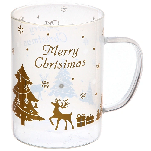 Кружка стеклянная 450мл Праздничный блеск, микс рисунков_4