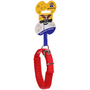 Ошейник для собак однотонный "ЗООЛЕНД БРО", цвет красный, 1,5*43см (бирка)