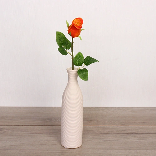 Цветок искусственный Natur 45см Роза оранжевая_8