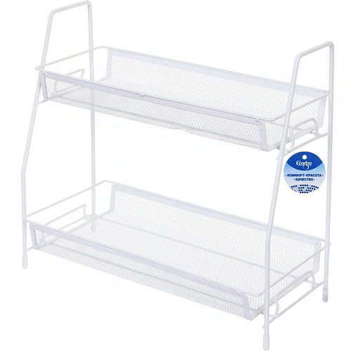 Этажерка настольная хозяйственная универсальная  "ФАНАДЕРО", цвет белый, 36*17*33см (лейбл Селфи)