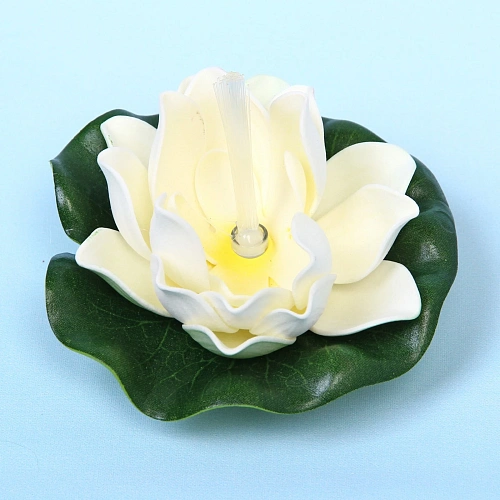 Растение водоплавающее Кувшинка d-10см белая, с подсветкой _11