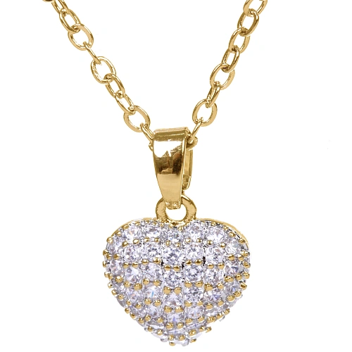 Подвеска из гиппоалергенного сплава со стразами АМОР, цвет серебро и золото, d-20см0,9см_3