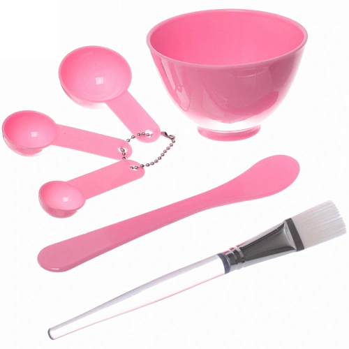 Набор косметический Beauty Bar, кисточка, лопатка, 3 мерных ложки и чаша, микс три цвета, 17,58,5см, _20