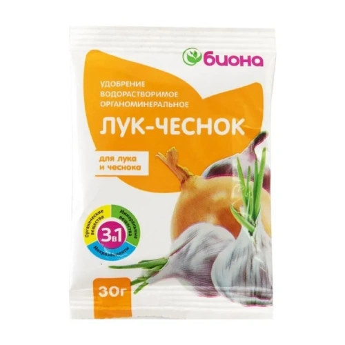 Водорастворимое Удобрение  Биона - Лук-Чеснок, 30г,