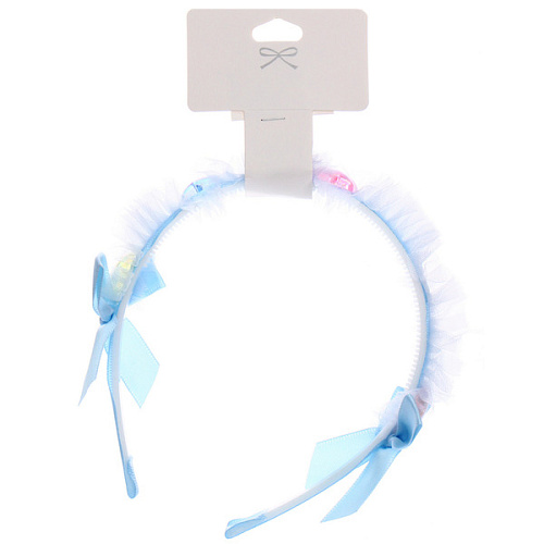 Ободок для волос детский БАМБИ БУМ, цветочки, цвет розовый, лавандовый и голубой, 15см_4