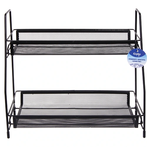 Этажерка настольная хозяйственная универсальная  ФАНАДЕРО, цвет черный, 361733см (лейбл Селфи)_3