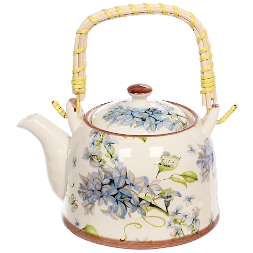 Чайник заварочный керамический 700мл с ситом "Сирень"
