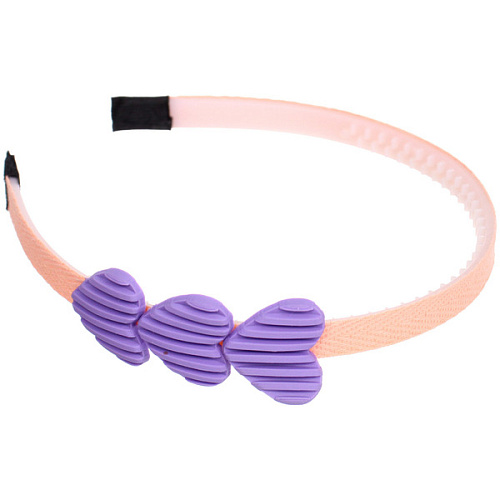 Ободок для волос детский БАМБИ БУМ, Сердечки, цвет розовый, лавандовый и голубой, 3см_3