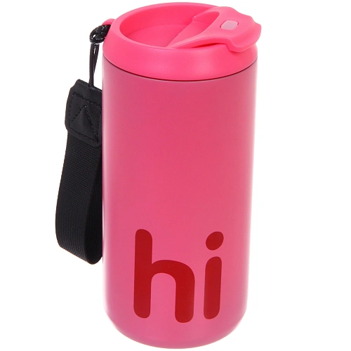 Термокружка 500мл "HI", цвет розовый