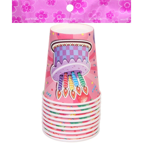 Стакан бумажный 0,2л в наборе 10 шт Тортик_3