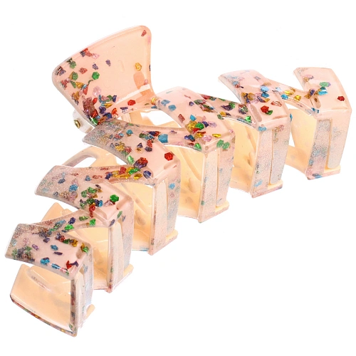 Заколка - краб для волос AKS - VIENTO, микс 6 цветов, зиг-заг, 113см _7