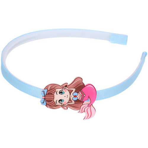 Ободок для волос детский на блистере РОЗОВОЕ ОБЛАКО, русалочка, микс 6 цветов, 1см_16