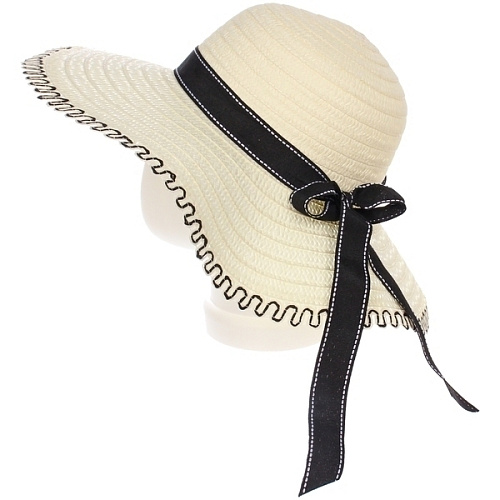 Шляпа женская с широкими полями TiraMiSu- Майли, цвет белый, р58, ширина полей 11см_5