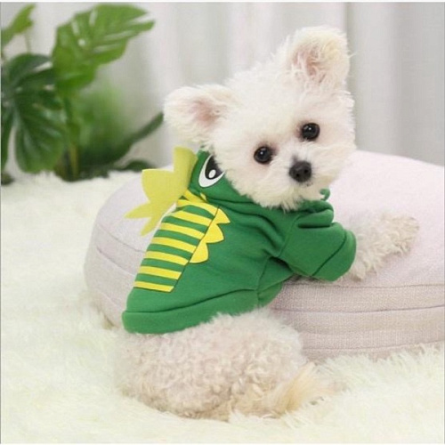 Кофта - толстовка с капюшоном для собак мелких пород МОДНЫЙ БРО, динозаврик, размер XL (564026см) Ultramarine_4