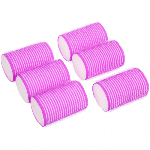 Бигуди-липучки с поролоном для сна мягкие 6шт "Безупречные Локоны", цвет фуксия, 6*4см