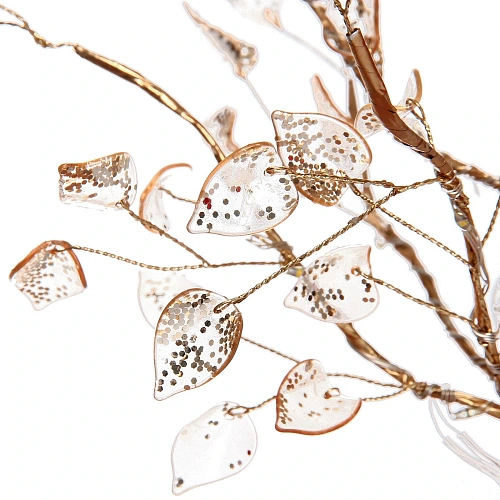 Дерево декоративное Зимнее чудо 50 cм, (с подсветкой на батарейках 2хАА), Золото_7