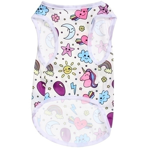 Майка для кошек и собак мелких пород БРО на стиле, яркая радуга, размер М (длина спинки 29см, объем груди 35см, от 3 до 6кг)_6