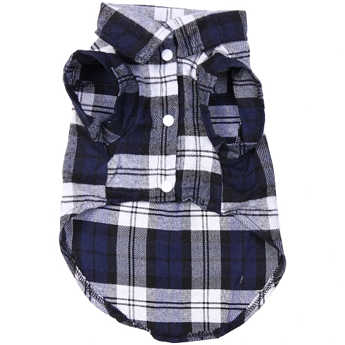Кофта - рубашка фланелевая для мелких пород собак и кошек BRO Style, цвет синий, р L_9