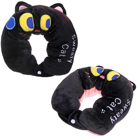 Подушка дорожная "TRIP - Cutie", кот, цвет чёрный