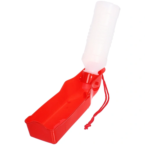 Поилка портативная прогулочная ЛЮБИМЫЙ БРО, цвет красный, 20см 250мл _3