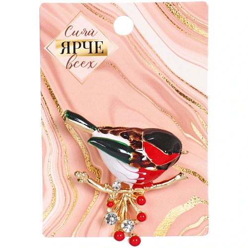 Брошь GOLD Podarok, Снегирь, цвет как на фото, 354см (символ Надежды)_4