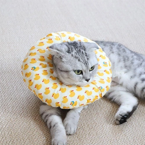 Воротник ветеринарный на кулиске ЛЮБИМЫЙ БРО, уточки, р M, окружность шеи 17-27см (лейбл)_9