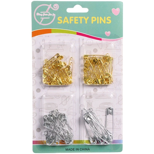 Булавки английские 55-85шт "Favorite Hous", цвет золото и серебро✦