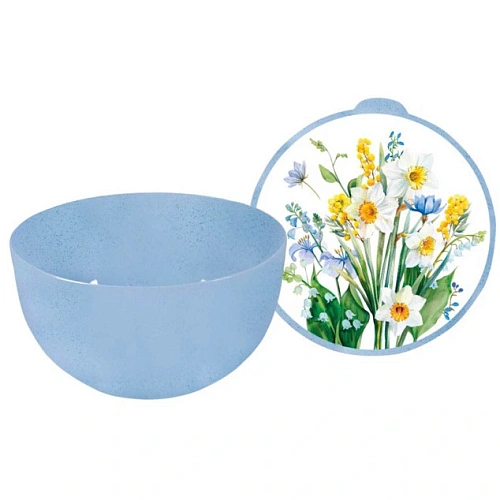 Миска пластиковая 3л "Весенний сад" с крышкой 4359725